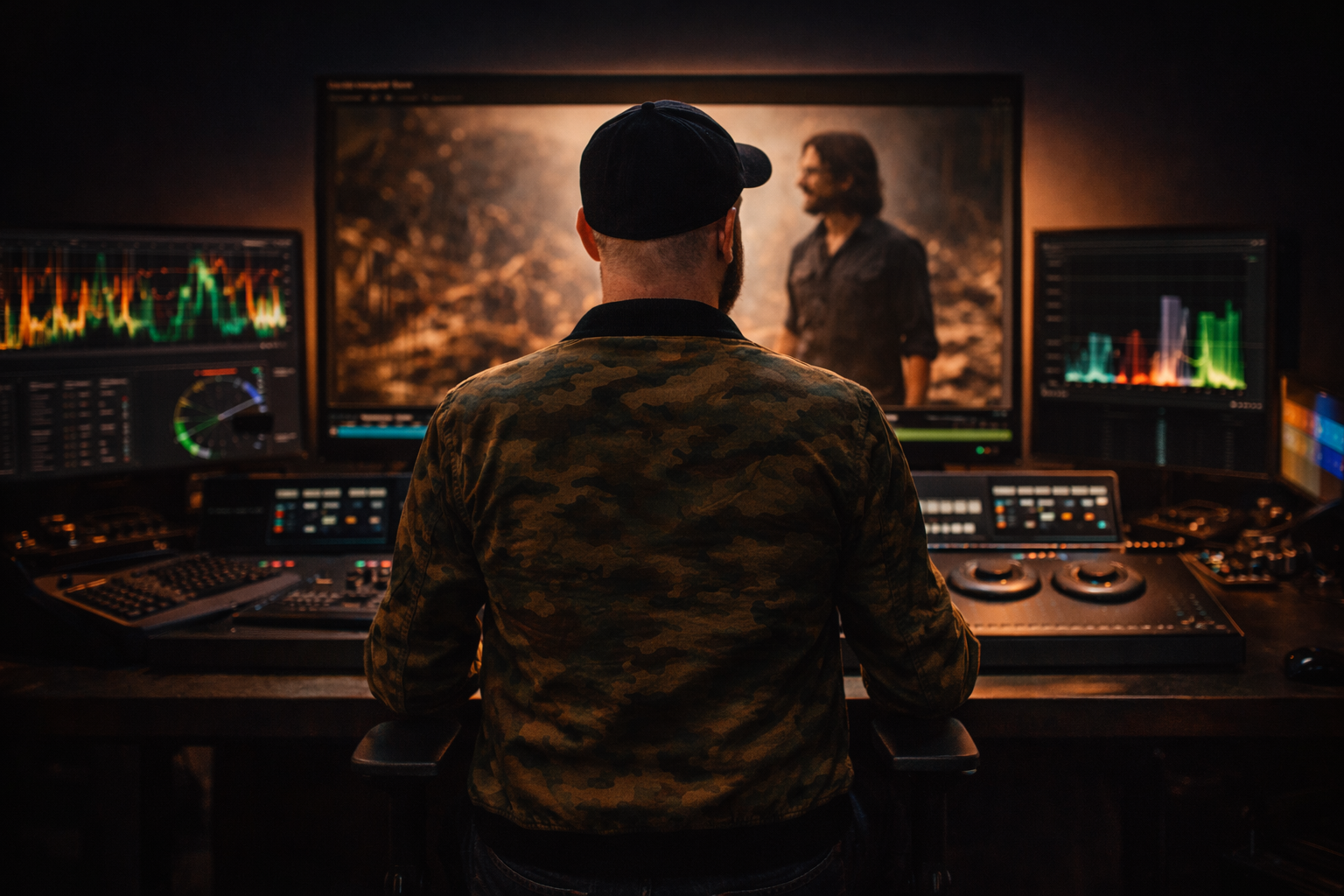 Kenny at a color grading suite