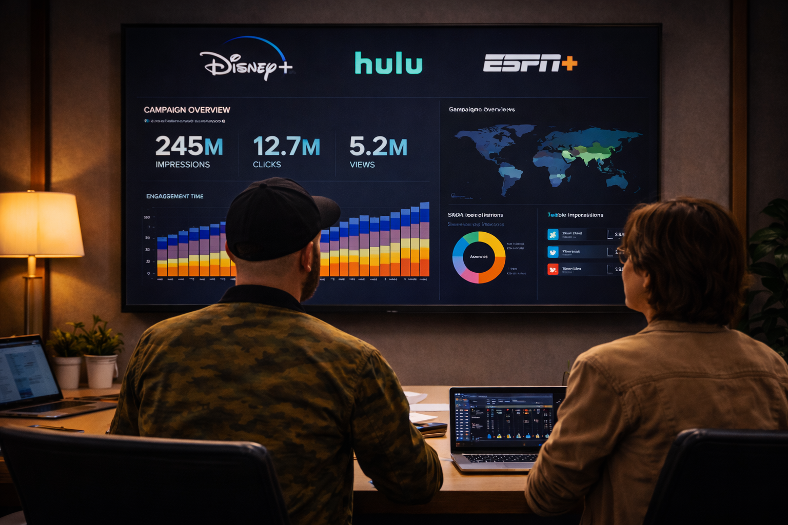 Kenny reviewing a campaign performance dashboard